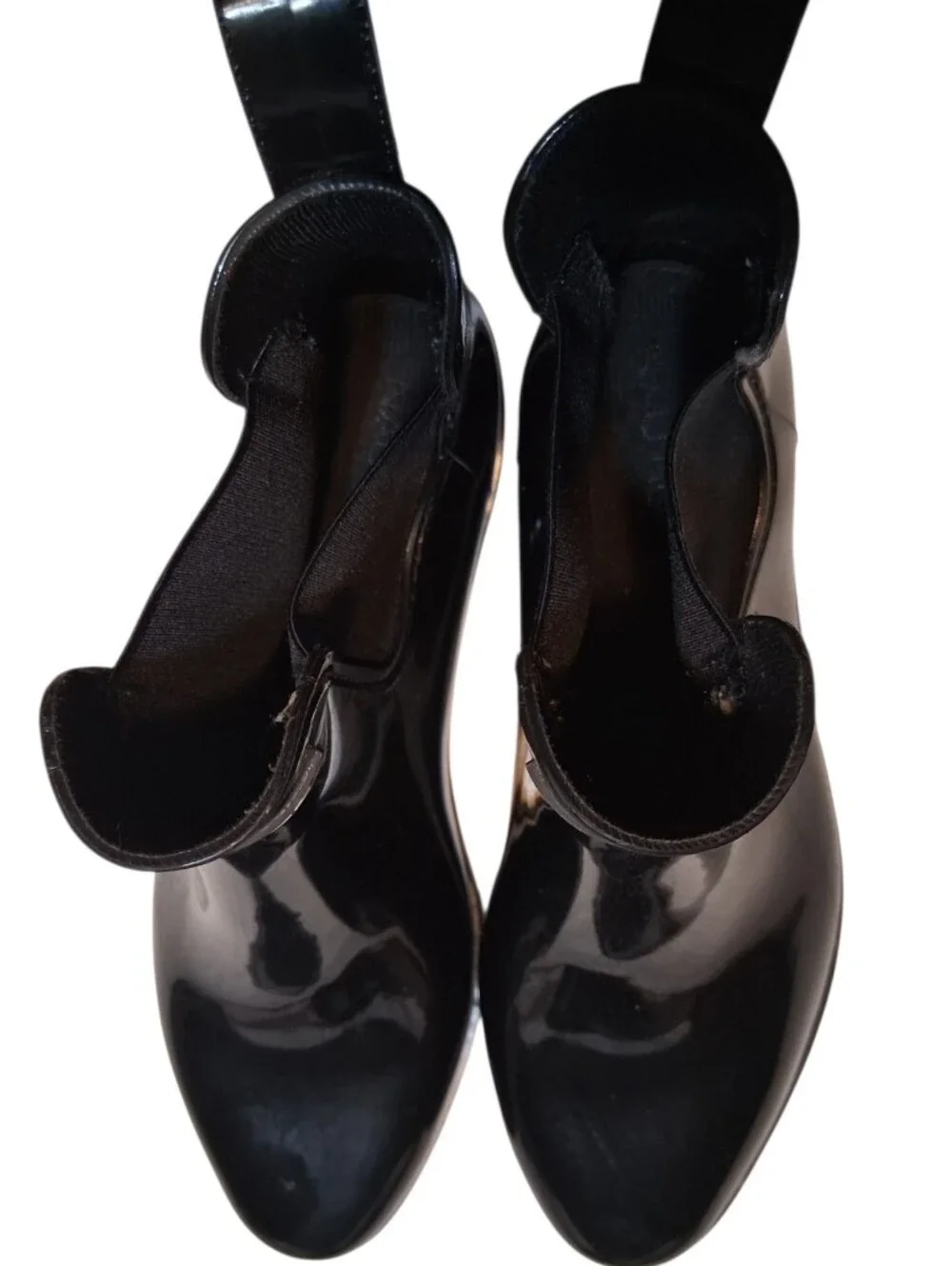 Nautica Shayna Black Glossy Chelsea Rain Boots Size 9 Rainwear Casual